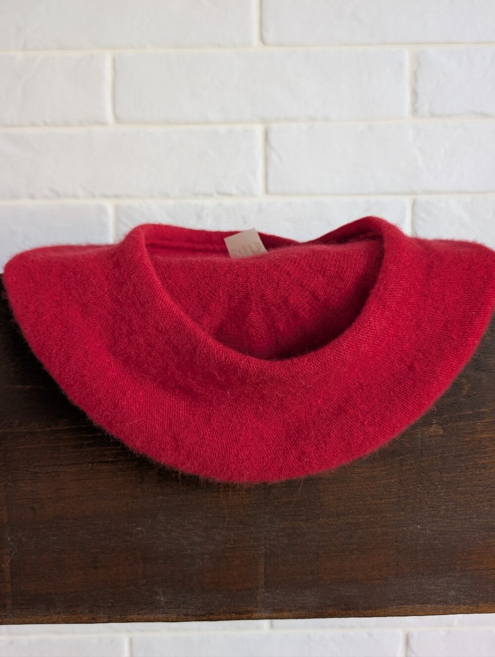 Vintage Donel Lambs Wool Angora Classic Soft Red Floppy Tam Hat Made In Canada